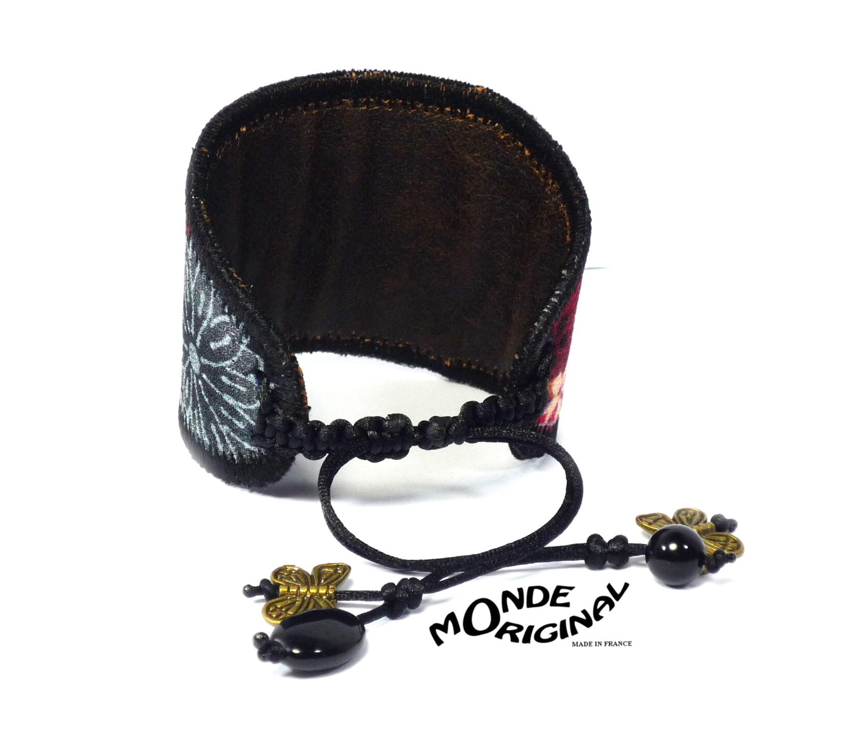 Bracelet manchette cœur en tissu japonais – Image 2