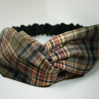 Bandeau turban en tissu tons marrons