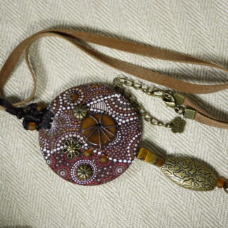 Collier artisanal ethnique, collier en tissu australien, collier fait main en tissu